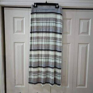 Jessica Simpson Women's Multicolor Low Cut Striped Maxi Skirt Size Medium